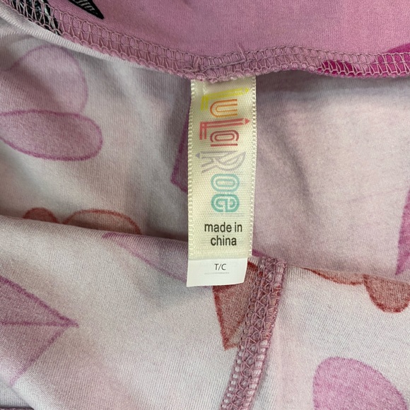 LuLaroe Leggings (T&C) NWOT 3 pr bundle pink hearts scissor red hearts fit 12-18 - Picture 8 of 16